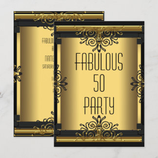 ART DECO Fabulous 50 50. Gatsby Geburtstagsparty Einladung