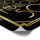 Art Deco FABULOUS 50. BIRTHDAY Sign Print Poster (Ecke)