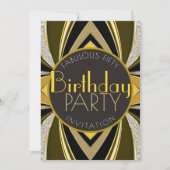 Art Deco Fabulous 50 Geburtstag Gatsby Party Einladung (Vorderseite)