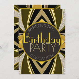 Art Deco Fabulous 50 Geburtstag Gatsby Party Einladung