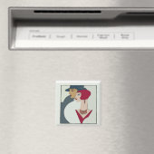 Art Deco Faces, Text hinzufügen Magnet (In Situ (Geschirrspüler))