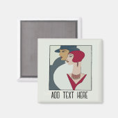 Art Deco Faces, Text Magnet hinzufügen (Vorderseite/Rückseite)