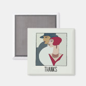 Art Deco Faces, Text Magnet hinzufügen (Vorderseite/Rückseite)