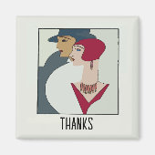 Art Deco Faces, Text Magnet hinzufügen (Vorne)