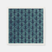 Art Deco Fächer Muster Blau Serviette (Vorderseite)