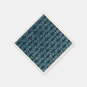 Art Deco Fächer Muster Blau Serviette (Ecke)