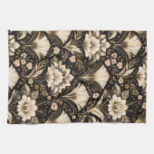 Art Deco Fächer Stil Blumenmuster Geschirrtuch (Horizontal)