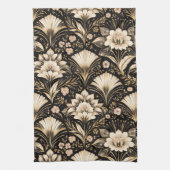 Art Deco Fächer Stil Blumenmuster Geschirrtuch (Vertikal)