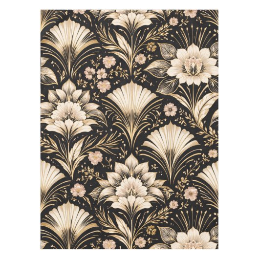 Art Deco Fächer Stil Blumenmuster Tischdecke (Vorderseite)