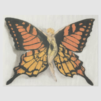 Art Deco Fairy Butterfly Frauen Dekoupage Seidenpapier