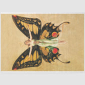 Art Deco Fairy Butterfly Gelbe Decoupage Seidenpapier (Vorderseite)