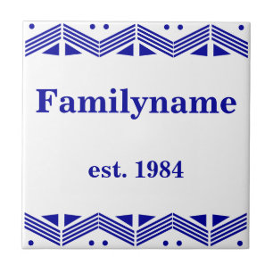 Art Deco Familienname Fliese
