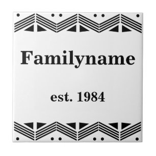 Art Deco Familienname Keramik Tile Fliese