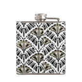 Art Deco Fan Design Flask Flachmann (Rückseite)