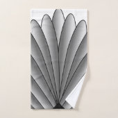 Art Deco Fan Design Grau-Badehandtuch Set (Handtuch)