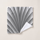 Art Deco Fan Design Grau-Badehandtuch Set (Waschlappen)
