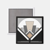 Art Deco Fan Expression Magnet (Vorderseite/Rückseite)