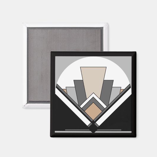 Art Deco Fan Expression Magnet (Vorderseite/Rückseite)