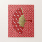 Art Deco Fan in einem Schmetterlingsmuster, Deep R Puzzle (Vertikal)