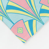 Art Deco Fan Miami Wiederholung Muster Fleecedecke (Ecke)
