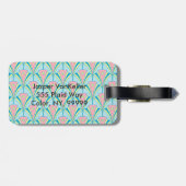Art Deco Fan Miami Wiederholung Muster Gepäckanhänger (Rückseite horizontal)