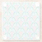 Art Deco Fan Miami Wiederholung Muster Glasuntersetzer (Rückseite)