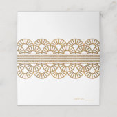 Art Deco Fan Motif Wedding Platzkarte (Außenseite Aufgefaltet)