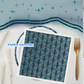 Art Deco Fan Muster Blau Serviette