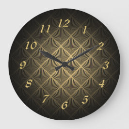Art Deco Fan Muster Große Wanduhr