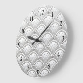Art Deco Fan Muster Große Wanduhr (Winkel)