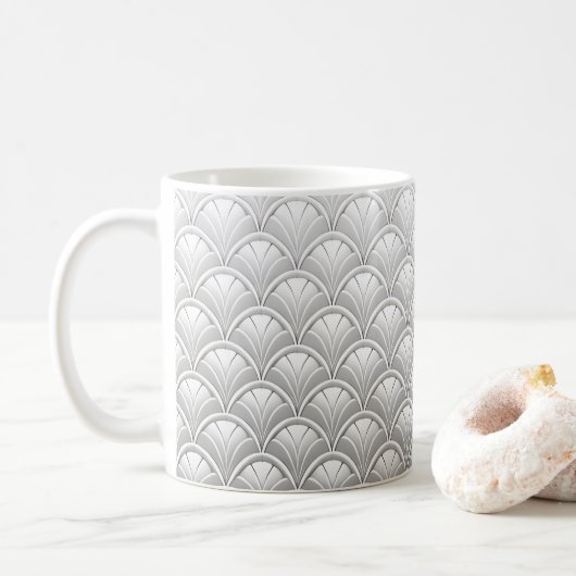 Art Deco Fan Muster Kaffeetasse (Mit Donut)