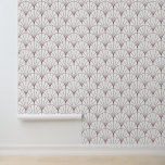 Art Deco Fan Muster Tapete<br><div class="desc">Einfaches Deko-Fan-Muster in pastellfarbenen,  rosa Linien auf Weiß. Eine kunstvolle Symmetrie für eine akzentuierte Wand oder eine volle Wand.</div>