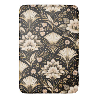 Art Deco Fan Style Floral Pattern Badematte