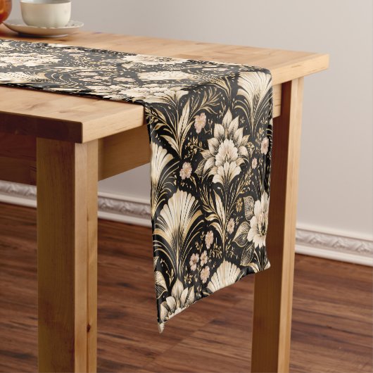 Art Deco Fan Style Floral Pattern Kurzer Tischläufer (Beispiel)