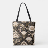 Art Deco Fan Style Floral Pattern Tasche (Rückseite)