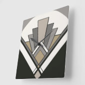 Art Deco Fan Tile Clock Quadratische Wanduhr (Winkel)