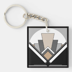 Art Deco Fanchronik Schlüsselanhänger