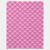 Art Deco Fanmuster - fuchsia pink Fleecedecke (Vorderseite)