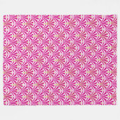 Art Deco Fanmuster - fuchsia pink Fleecedecke (Vorderseite (Horizontal))