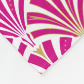 Art Deco Fanmuster - fuchsia pink Fleecedecke (Ecke)
