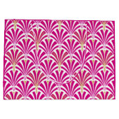 Art Deco Fanmuster - fuchsia pink Große Geschenktüte (Rückseite)