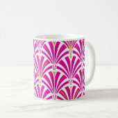 Art Deco Fanmuster - fuchsia pink Kaffeetasse (VorderseiteRechts)
