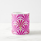 Art Deco Fanmuster - fuchsia pink Kaffeetasse (Mittel)
