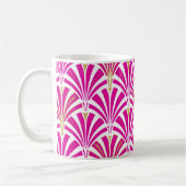 Art Deco Fanmuster - fuchsia pink Kaffeetasse (Links)