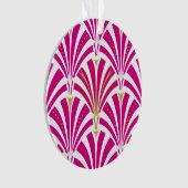 Art Deco Fanmuster - fuchsia pink Ornament (Vorderseite)