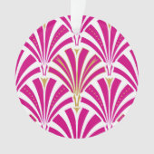 Art Deco Fanmuster - fuchsia pink Ornament (Vorderseite)
