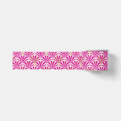 Art Deco Fanmuster - fuchsia pink Ripsband (Vorderseite)