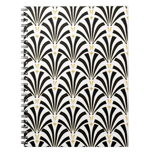 Art Deco Fans Custom Muster Notizblock (Vorderseite)