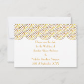 Art Deco Fans Gold Look Save the Date Hochzeit (Rückseite)