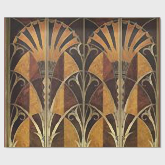 ART DECO FANS MARQUETRY GESCHENKPAPIER (Flach)